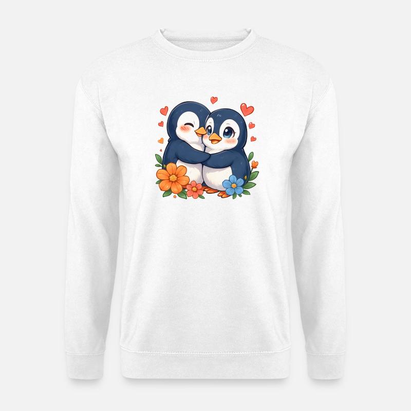 Kuschelpinguine Liebesduo - Unisex Pullover - Weiß