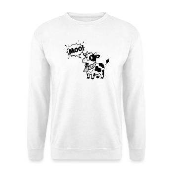 Witzige Kuh Moo Comic Sprechblase - Unisex Pullover - Weiß - Vorne