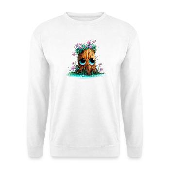 Waldstumpf mit Blütenaugen - Unisex Pullover - Weiß - Vorne