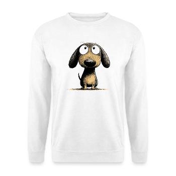 Googly Eyes Dachshund Dog Cartoon Art - Unisex Sweatshirt - white - Front