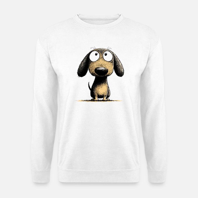 Kulleraugen Dackel Hund Cartoon Art - Unisex Pullover - Weiß