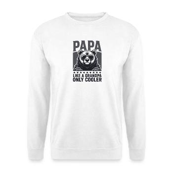 Papa Ours Cool avec des lunettes de soleil - Cadeau grand-père - Sweat-shirt Unisexe - blanc - Devant