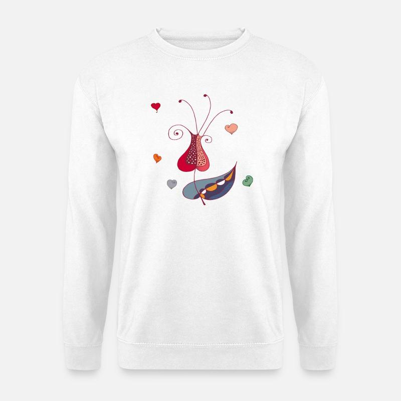 Herz Blume - Unisex Pullover - Weiß