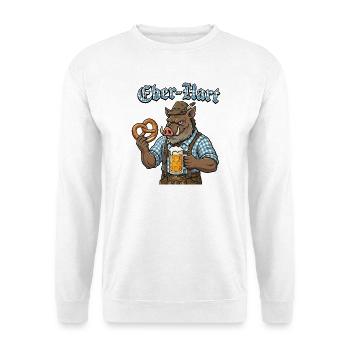 Eber-Hart Bierheld mit Brezel - Unisex Pullover - Weiß - Vorne