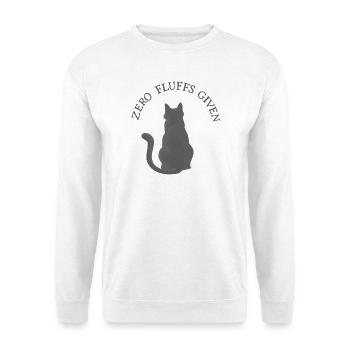 Zero Fluffs Given – Cat from behind with attitude - Unisex Sweatshirt - white - Front