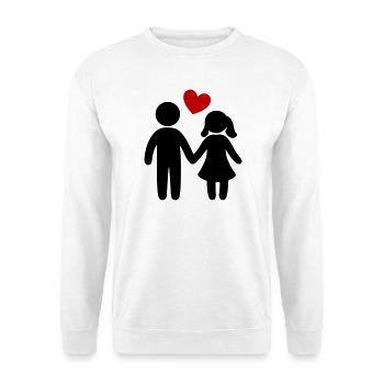Paar Verliebt Herz - Unisex Pullover - Weiß - Vorne