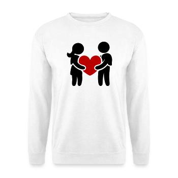 Paar Verliebt Herz - Unisex Pullover - Weiß - Vorne