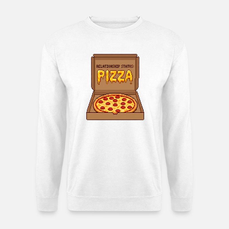 Relationship Status Pizza - Anti Valentine Gift - Unisex Pullover - Weiß