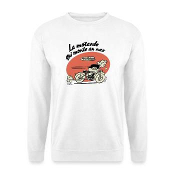 The biker who goes up to the nose - Unisex Sweatshirt - white - Front