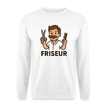 Hairdresser Cartoon Vintage - Unisex Sweatshirt - white - Front
