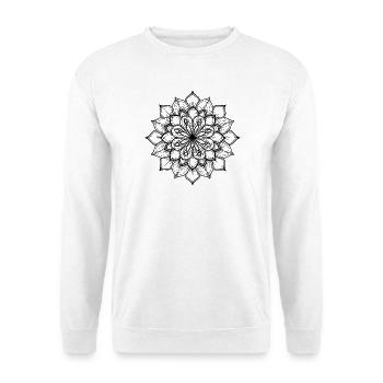 Petal Mandala, Symbol of Harmony, Floral Logo - Unisex Sweatshirt - white - Front