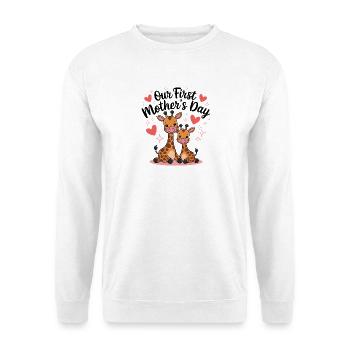 Premier duo girafes de la fête des mères - Sweat-shirt Unisexe - blanc - Devant