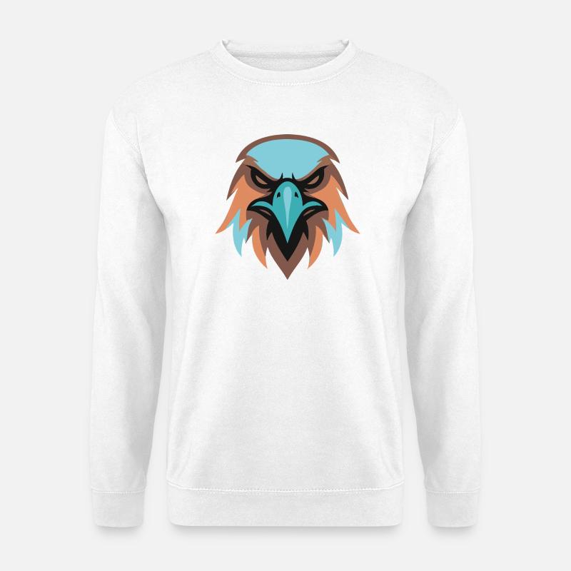 Adlerkopf Turquoise Braun - Unisex Pullover - Weiß