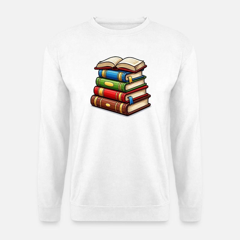 Stack of books book - Unisex Sweatshirt - white