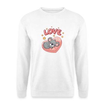 Koala schläft auf Pastellherz - Unisex Pullover - Weiß - Vorne