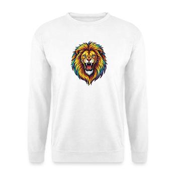 Neon-Regenbogenlöwen-Explosion - Unisex Pullover - Weiß - Vorne