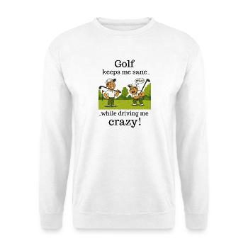 Golf – hält mich geistig gesund - Unisex Pullover - Weiß - Vorne