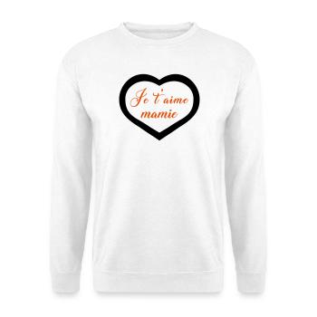 Cœur je t'aime mamie - Sweat-shirt Unisexe - blanc - Devant