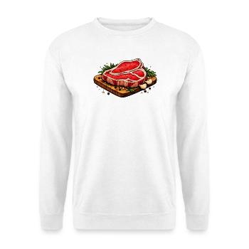 Juicy steak illustration - Unisex Sweatshirt - white - Front
