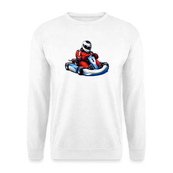 Illustration de pilote de karting - Sweat-shirt Unisexe - blanc - Devant