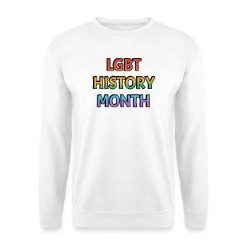 LGBT History Month Rainbow Text - Unisex Sweatshirt - white - Front