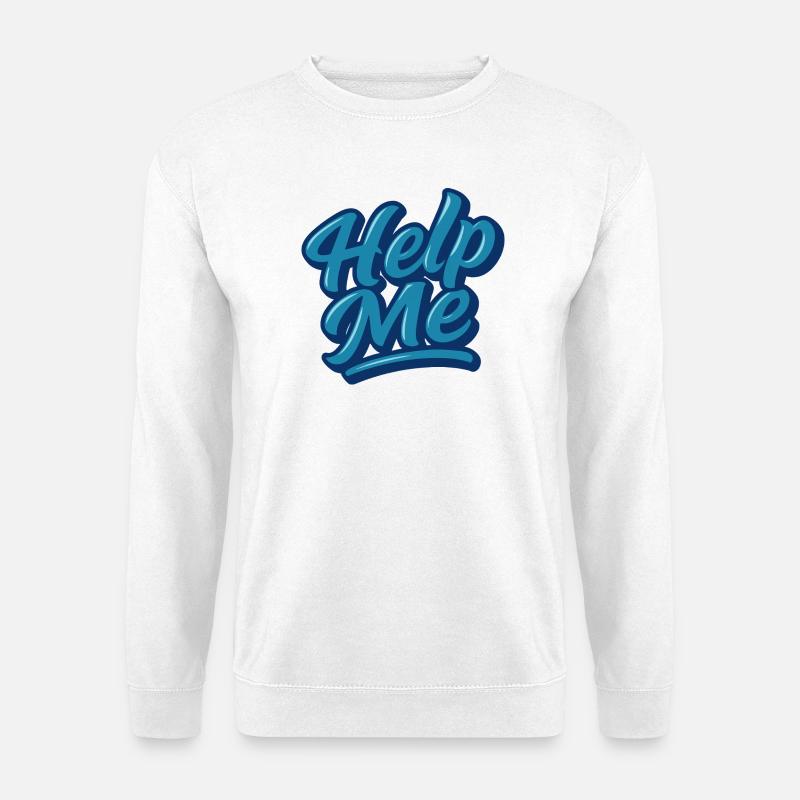 Help Me Blue Script Logo - Unisex Sweatshirt - white