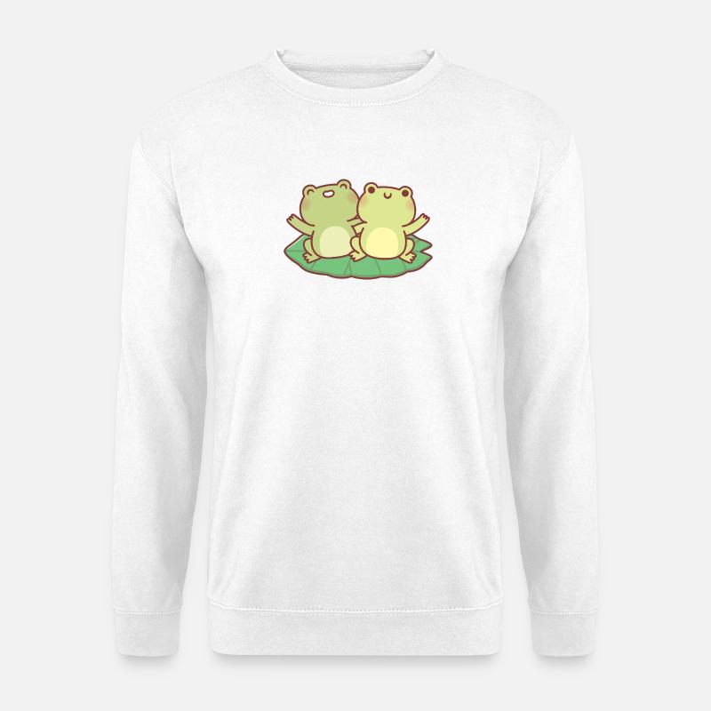 Süße Frösche auf Seerosenblatt-Besties - Unisex Pullover - Weiß