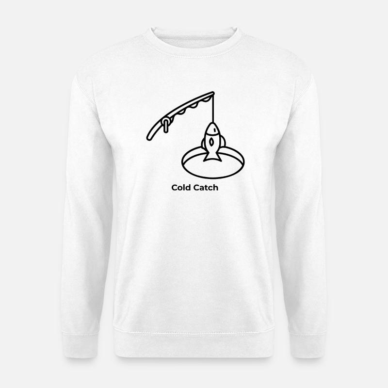 Eis Fischen "cold catch" - Unisex Pullover - Weiß