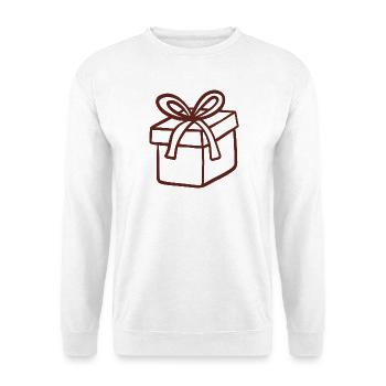 Boîte cadeau rustique dessinée à la main - Sweat-shirt Unisexe - blanc - Devant