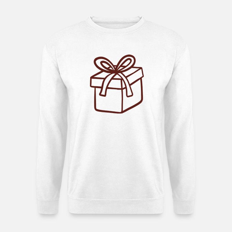 Rustic Hand-Drawn Gift Box - Unisex Sweatshirt - white