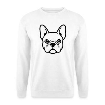 Französische Bulldogge Frenchie Kopf - Unisex Pullover - Weiß - Vorne