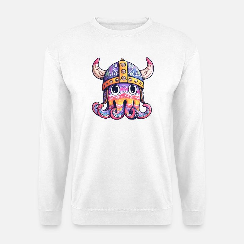 Viking-Tentakelhelm farbiges Design - Unisex Pullover - Weiß