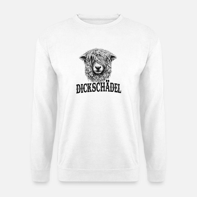 Witziges Schaf Dickschädel - Unisex Pullover - Weiß