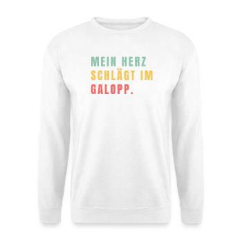 Mein Herz schlägt im Galopp - Unisex Pullover - Weiß - Vorne