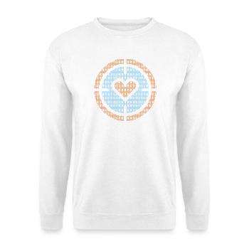 Herz im Ziel-Emblem, Wabenmuster - Unisex Pullover - Weiß - Vorne