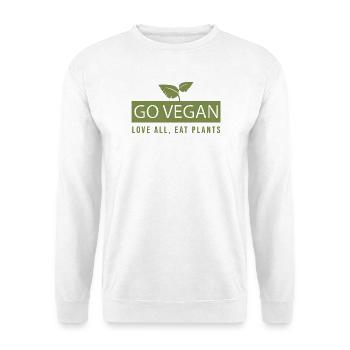 Devenir végan - Déclaration d’aimer tout manger des plantes - Sweat-shirt Unisexe - blanc - Devant
