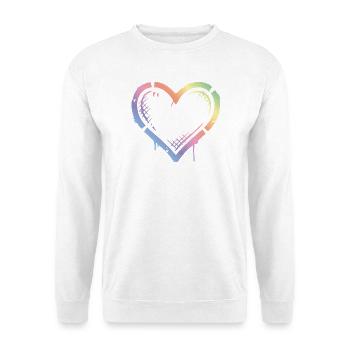Herz Bunt Vintage - Unisex Pullover - Weiß - Vorne