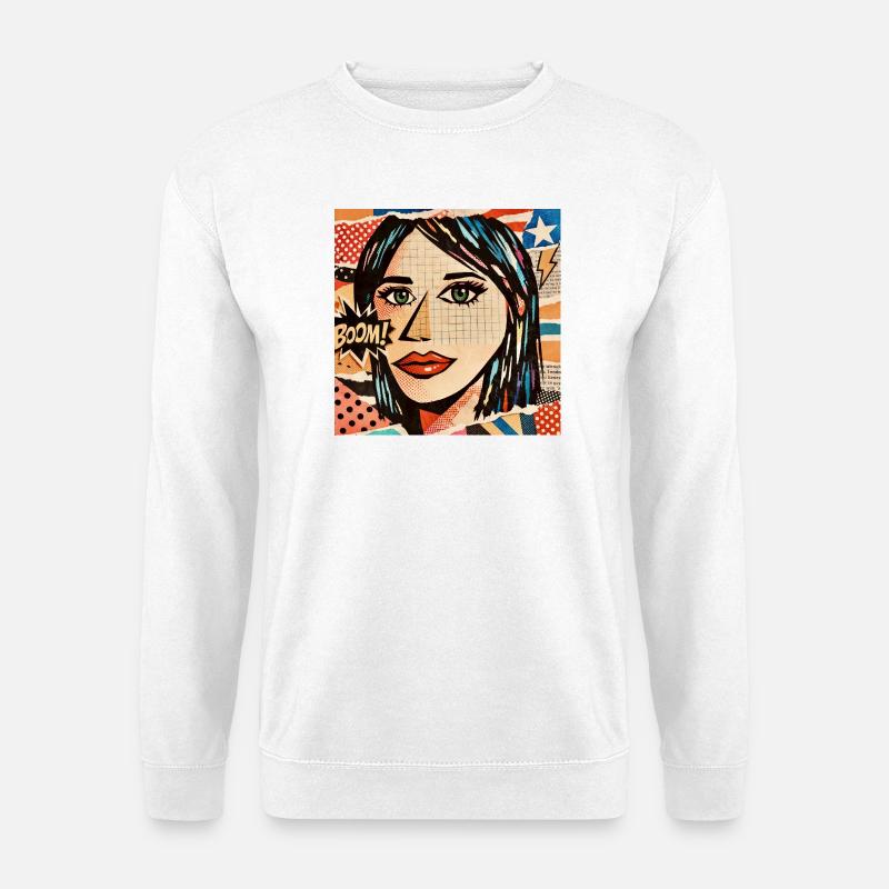 Face Pop Art Boom Collage - Unisex Sweatshirt - white