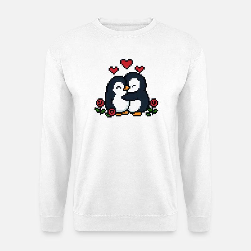 Pixel Pinguin - Unisex Pullover - Weiß