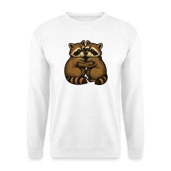 Deux ratons laveurs s’embrassent - Sweat-shirt Unisexe - blanc - Devant