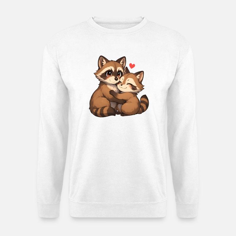 Kuschelnde Rote Panda Umarmung - Unisex Pullover - Weiß
