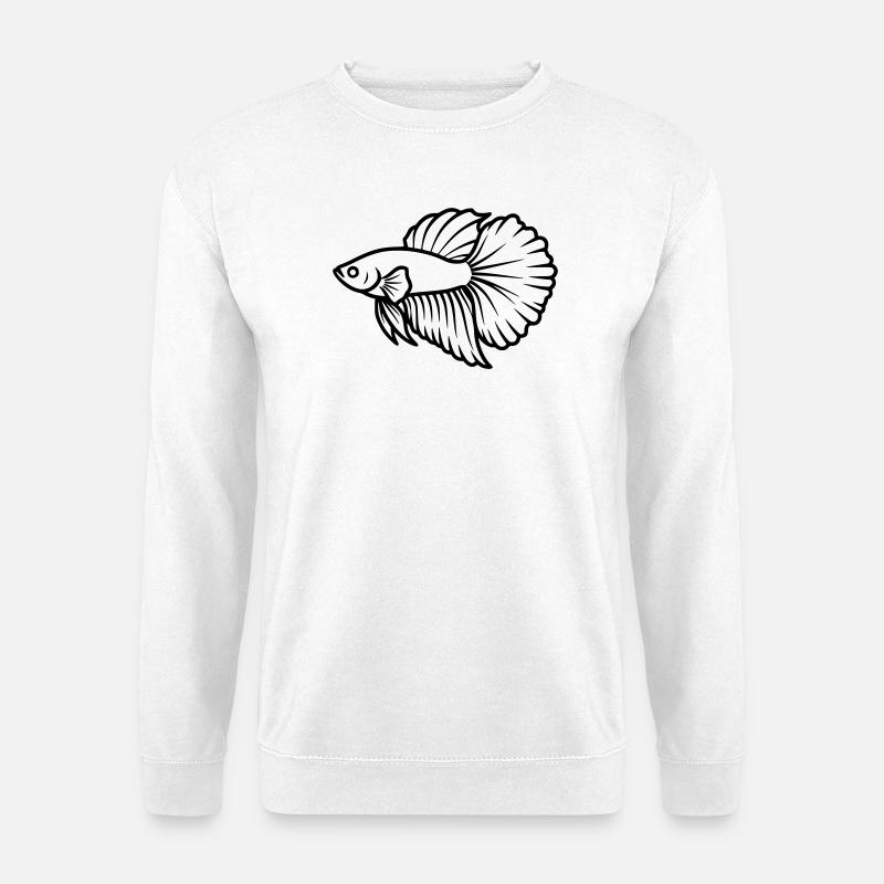 Kampffisch Betta Splendens Aquarium - Unisex Pullover - Weiß