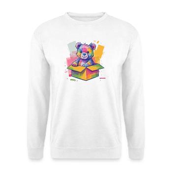 Regenbogenbär im Karton - Unisex Pullover - Weiß - Vorne