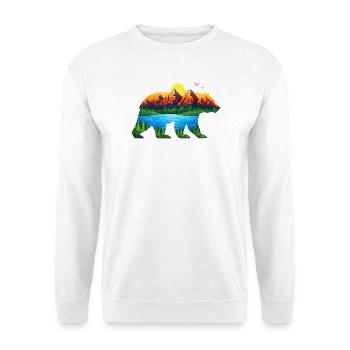 Geometric Mountain Bear Landscape - Unisex Sweatshirt - white - Front