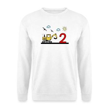 Excavatrice - Sweat-shirt Unisexe - blanc - Devant