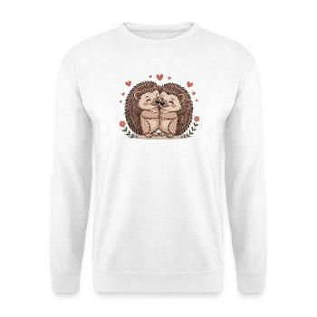 Igel Paar Liebe mit Herzen - Unisex Pullover - Weiß - Vorne