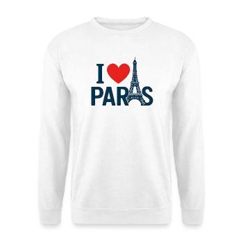 J'aime Paris et Tour Eiffel - Sweat-shirt Unisexe - blanc - Devant