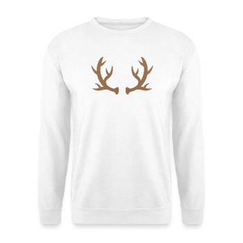 Brown Deer Antlers Silhouette - Unisex Sweatshirt - white - Front