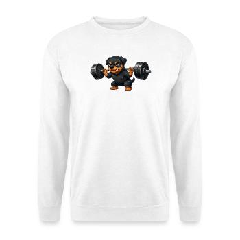Rottweiler Gewichtheber Barbell Training Workout - Unisex Pullover - Weiß - Vorne