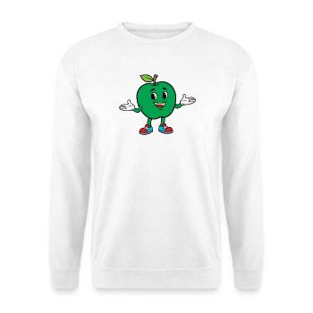 Green Apple Mascot in Sneakers - Unisex Sweatshirt - white - Front